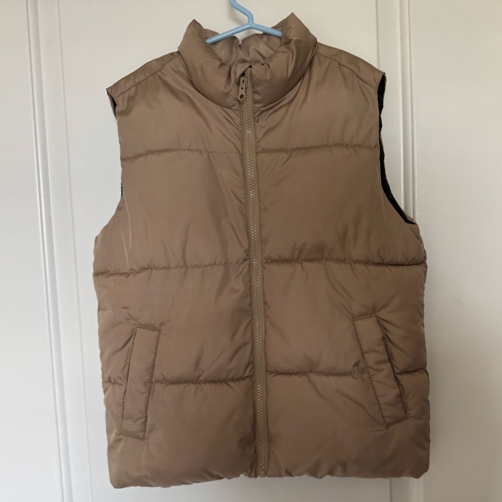 Boys Tan Puffer Vest